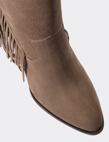 Sandstone Suede Leather Western Boots - E4467ZVZNC01