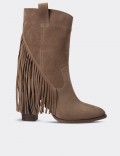 Sandstone Suede Leather Western Boots