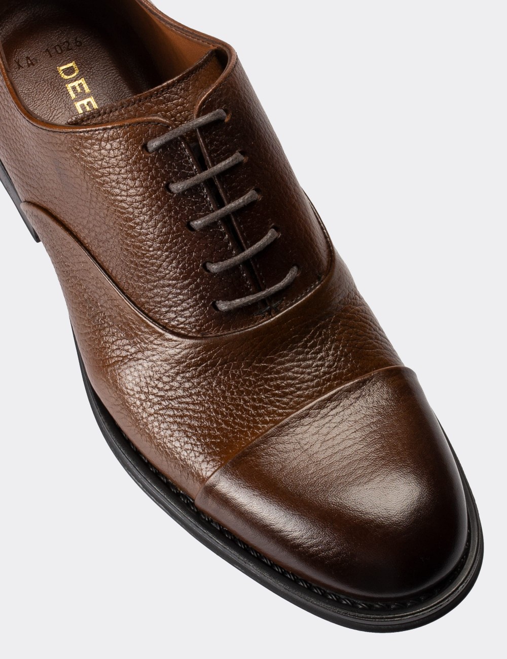 Tan  Leather Classic Shoes - 01026MTBAC03