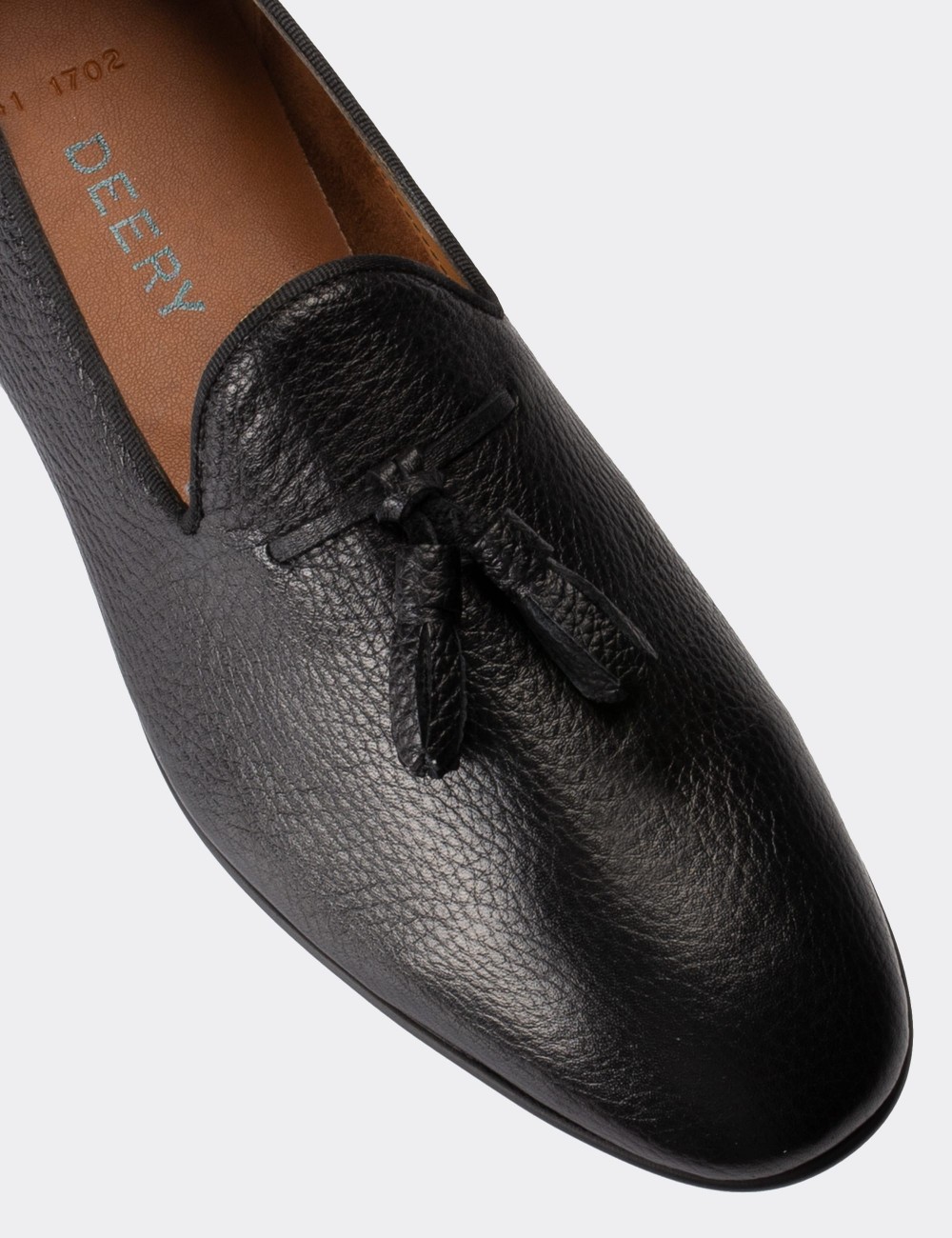Black  Leather Loafers Shoes - 01702MSYHC05