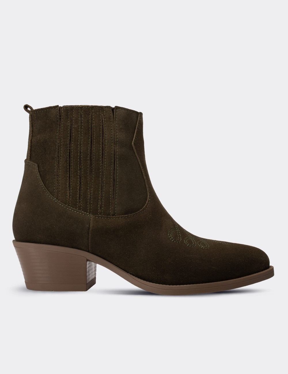 Green Suede Leather Boots - E8100ZHAKC01