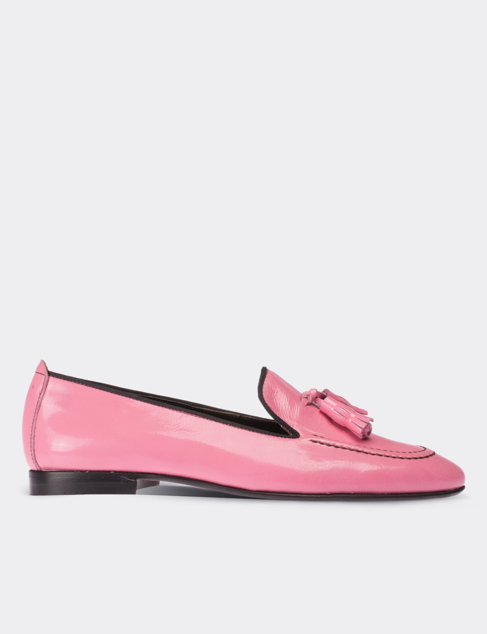 Pink Patent Leather Loafers Shoes - 01619ZPMBM01