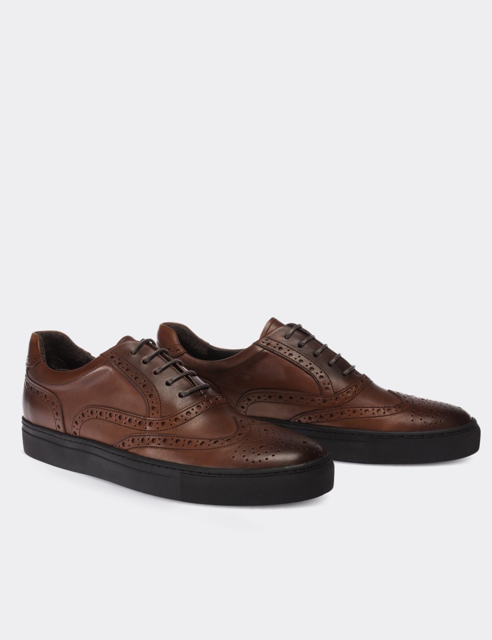 Tan  Leather Sneakers - 01637MTBAC03