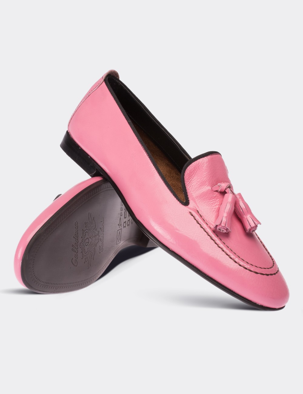 Pink Patent Leather Loafers Shoes - 01619ZPMBM01