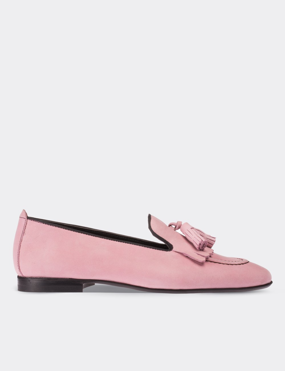 Pink Nubuck Leather Loafers Shoes - 01618ZPMBM02