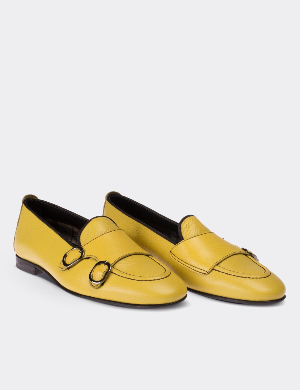 Yellow  Leather Loafers - 01617ZSRIM01