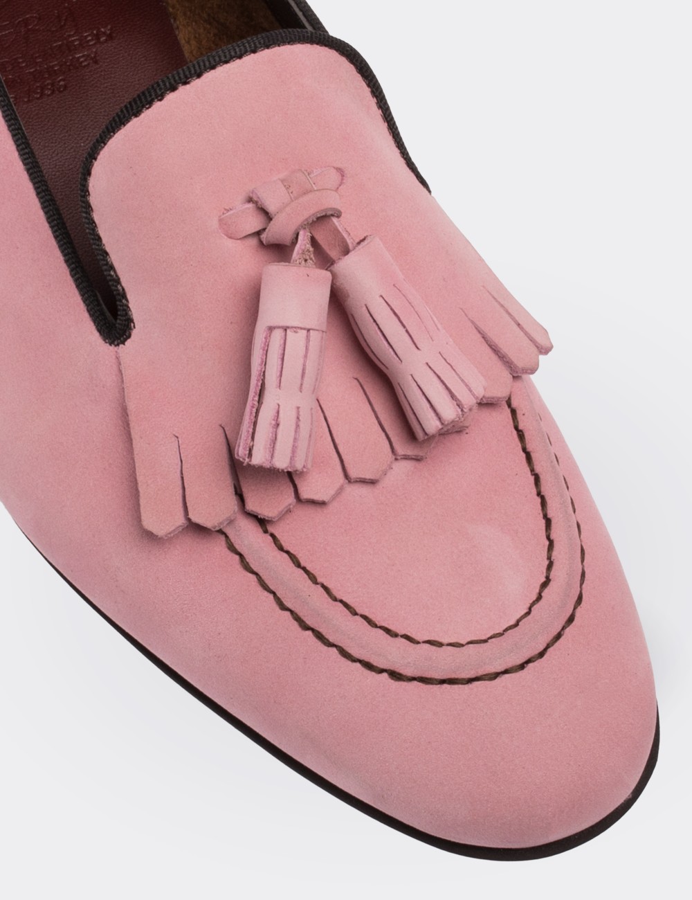 Pink Nubuck Leather Loafers Shoes - 01618ZPMBM02