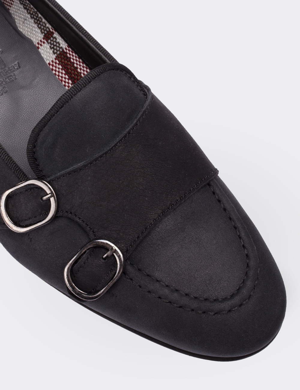 Black Nubuck Leather Loafers - 01617ZSYHM01