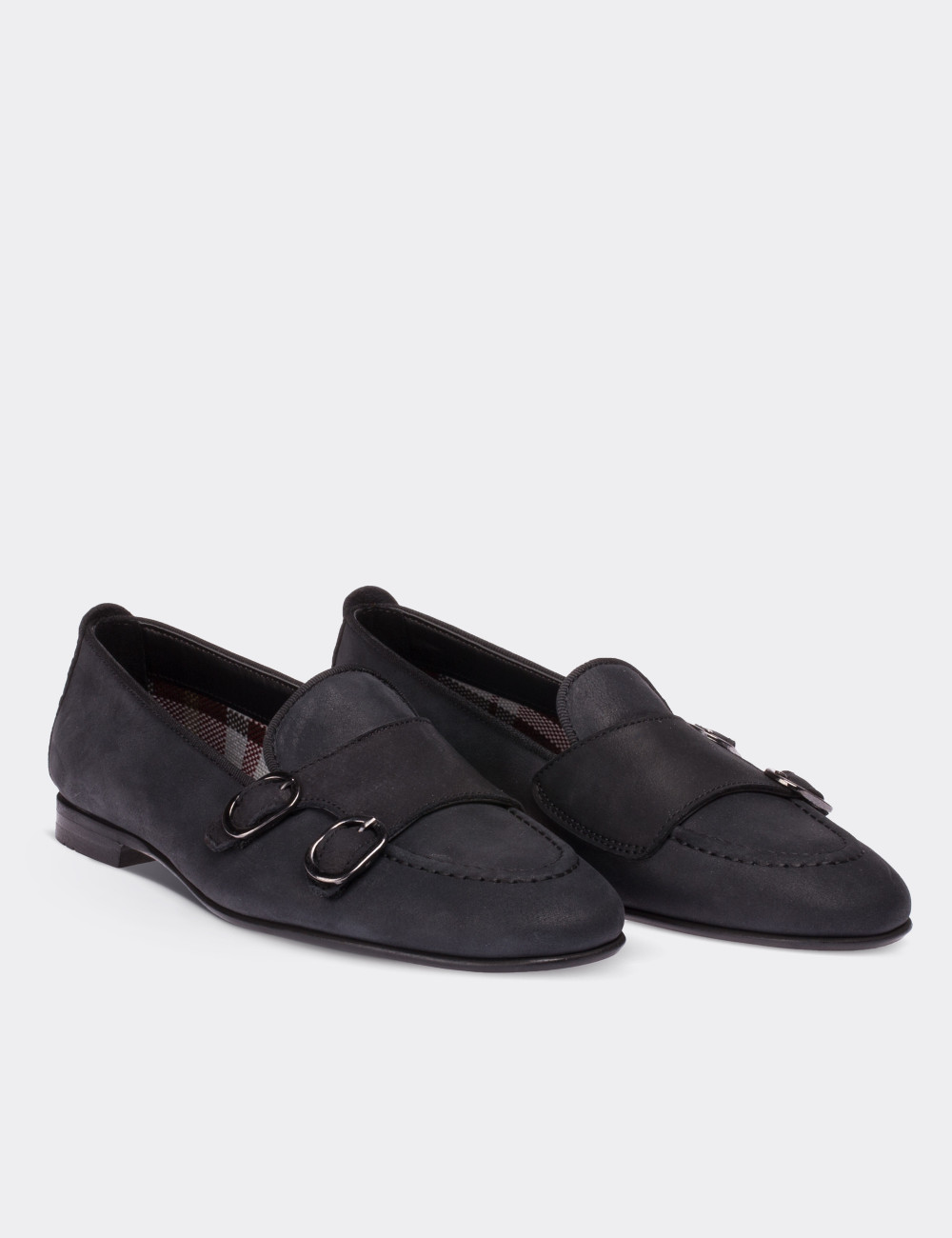 Black Nubuck Leather Loafers - 01617ZSYHM01
