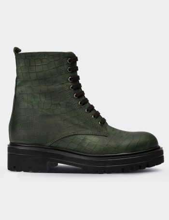 Green  Leather Postal Boots - 01814ZYSLE02