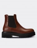 Brown  Leather Chelsea Boots