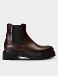 Brown  Leather Chelsea Boots