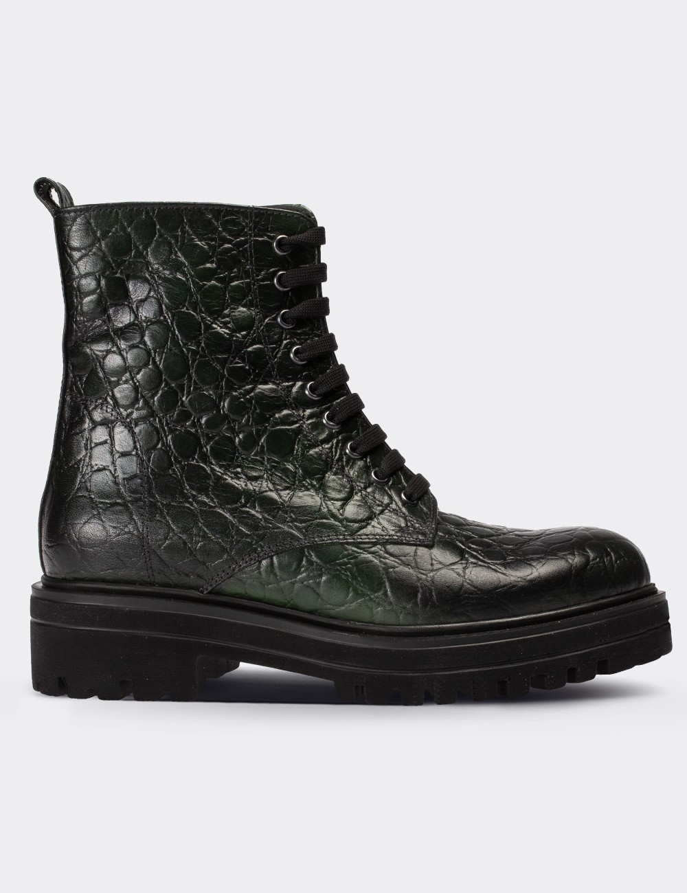 Green  Leather Postal Boots - 01814ZYSLE03