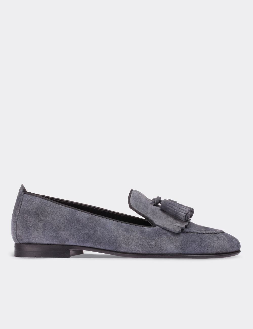 Gray Suede Leather Loafers 01618ZGRIM01 - Deery