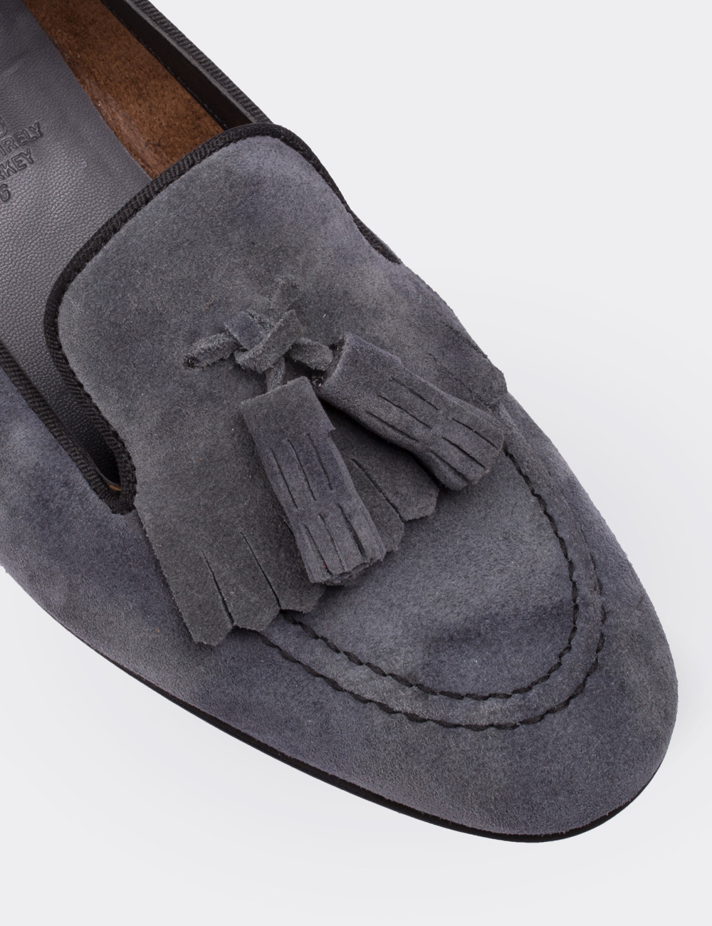 Gray Suede Leather Loafers - 01618ZGRIM01