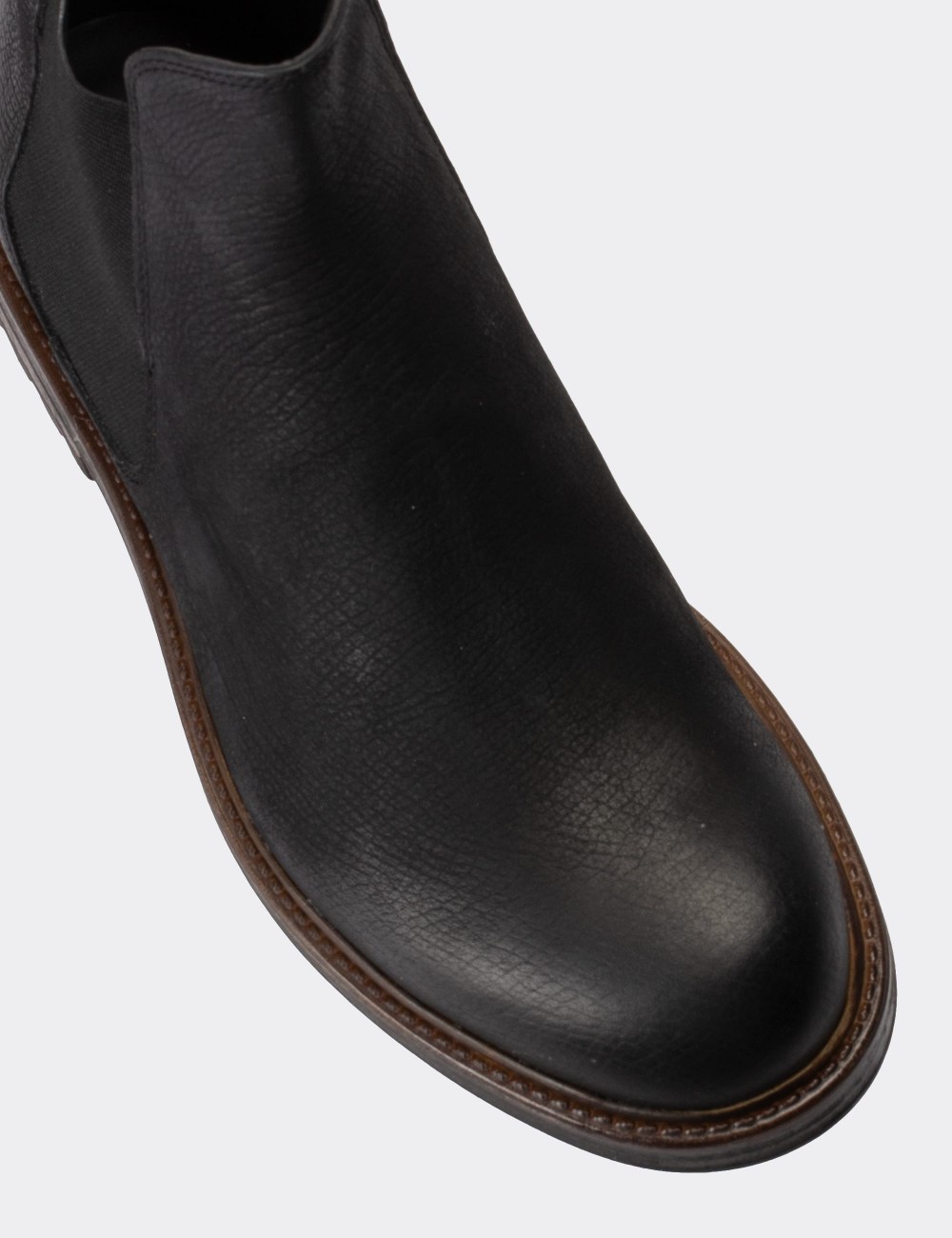 Black  Leather Chelsea Boots - 01620MSYHC14