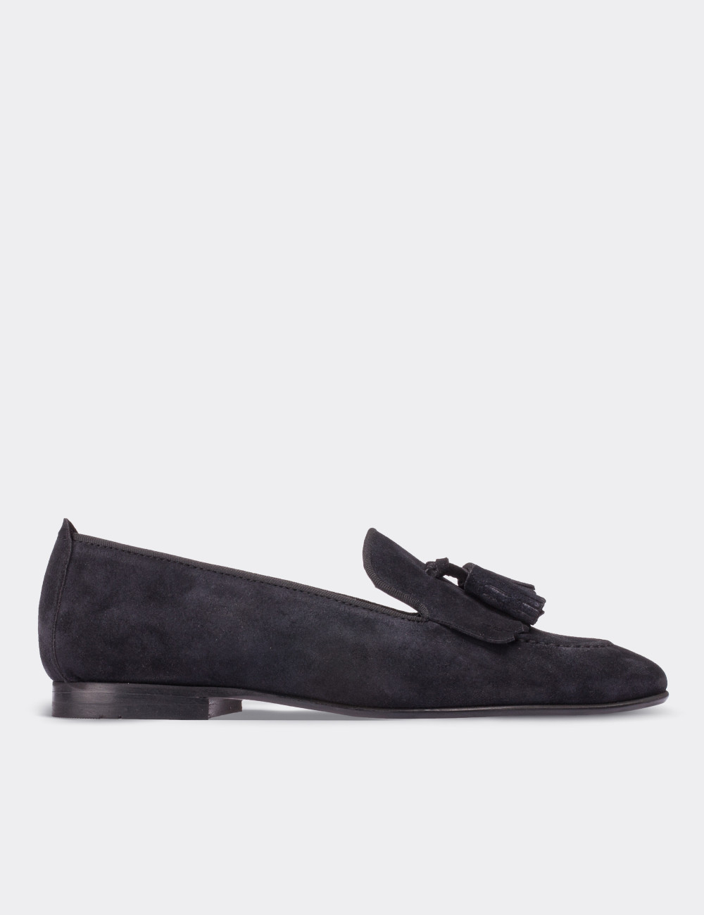 Navy Suede Leather Loafers - 01618ZLCVM01
