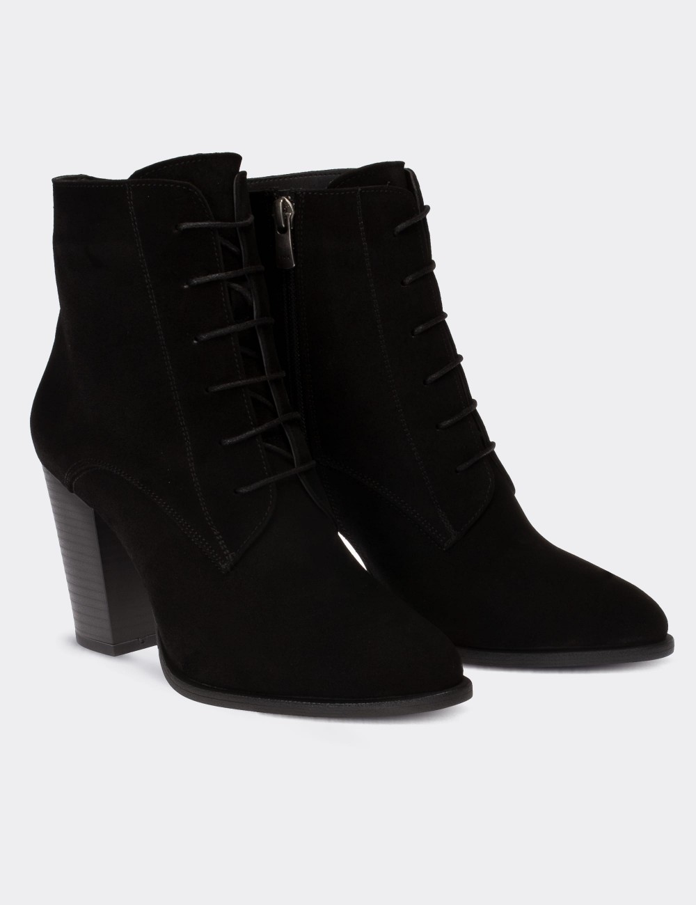 Black Suede Leather  Boots - E2250ZSYHC01