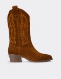 Tan Suede Leather Boots