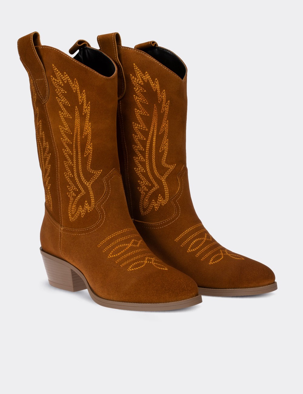 Tan Suede Leather Boots - E8002ZTBAC02