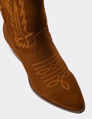 Tan Suede Leather Boots - E8002ZTBAC02