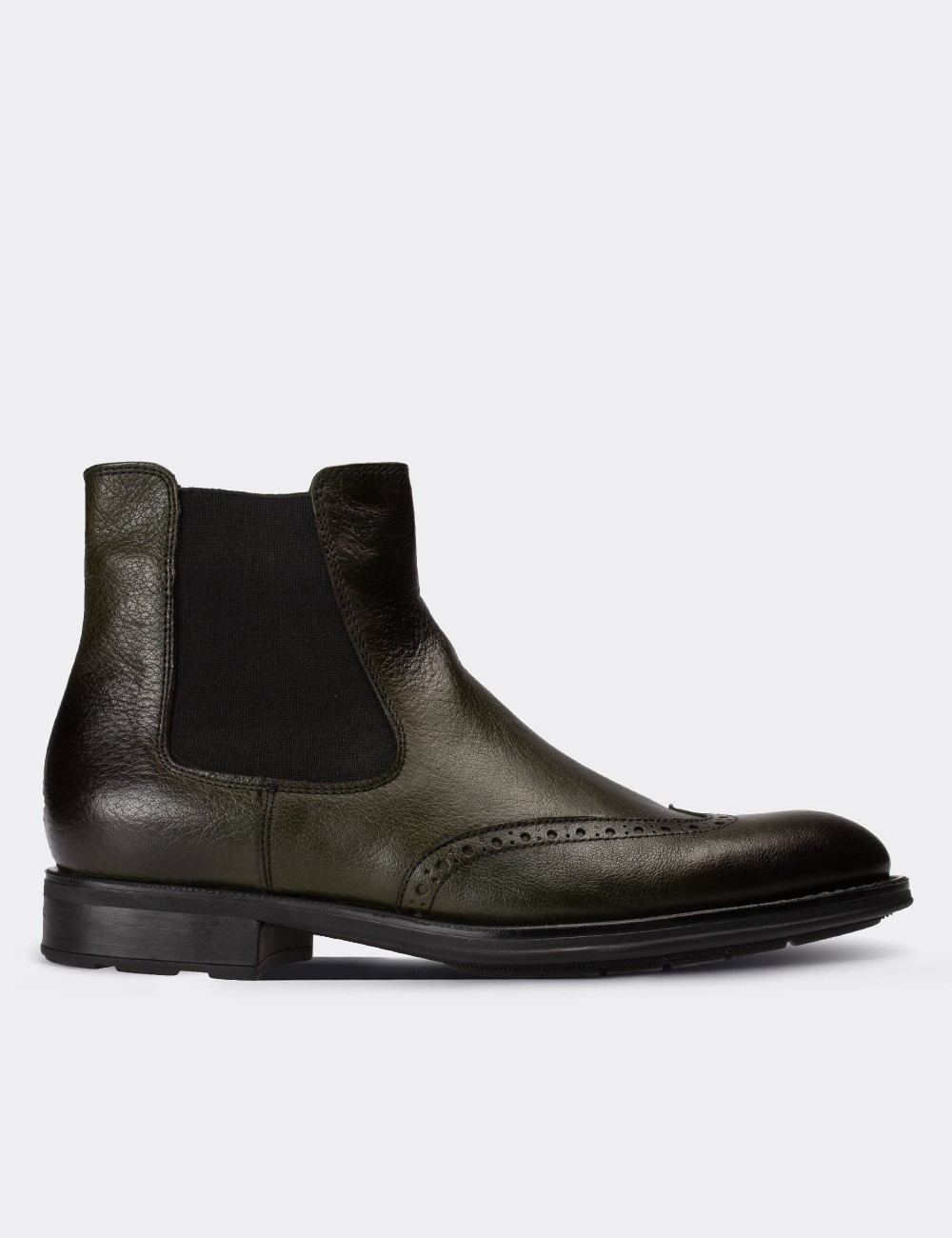 Green  Leather Chelsea Boots - 01622MHAKC01