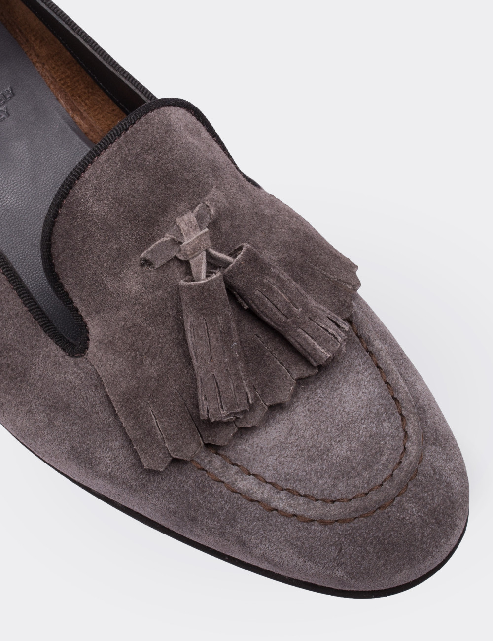 Brown Suede Leather Loafers - 01618ZTBAM01