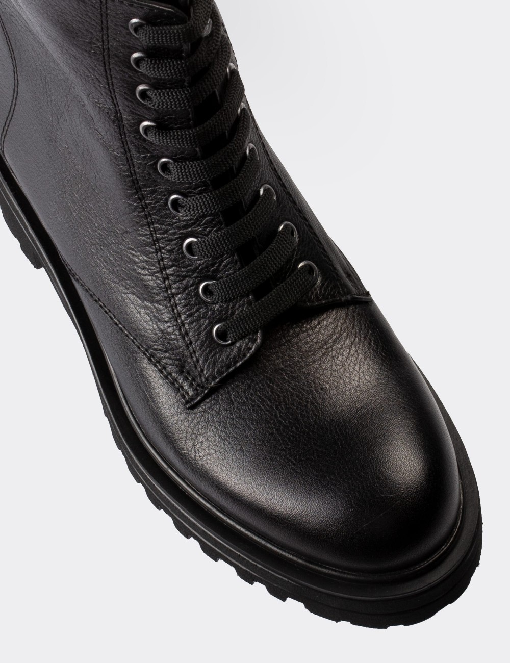 Black  Leather Postal Boots - 01814ZSYHE05