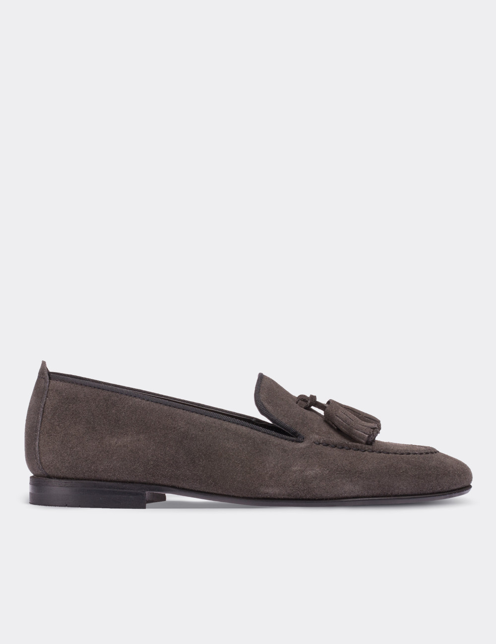 Brown Suede Leather Loafers - 01619ZKHVM01