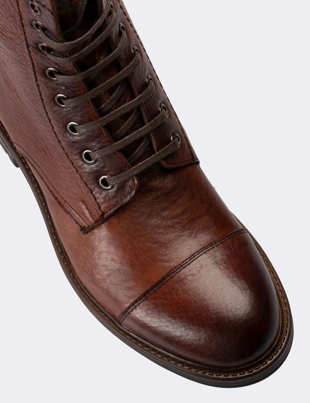 Brown  Leather Postal Boots - 01857MKHVC03
