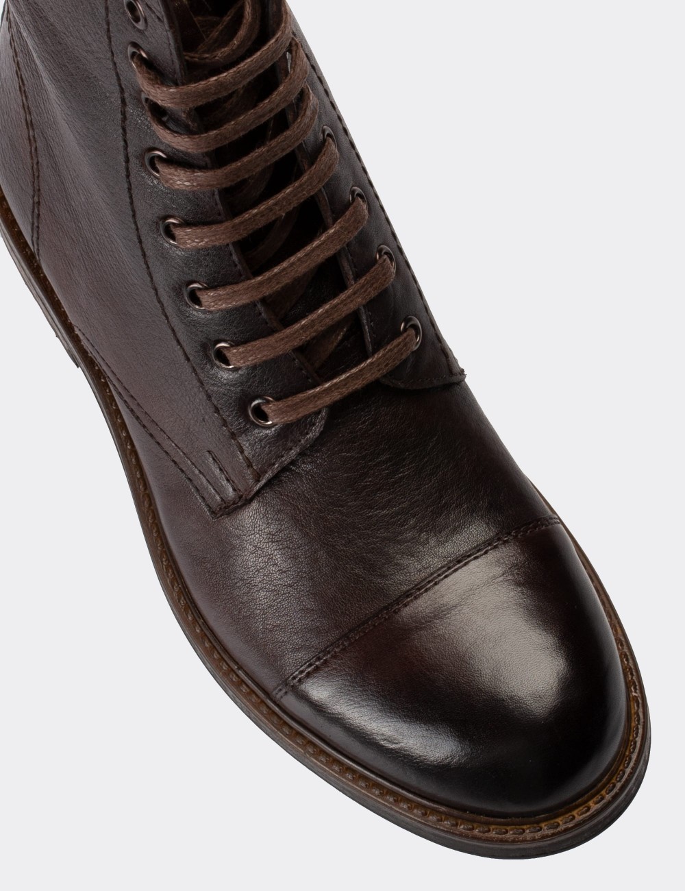 Brown  Leather Postal Boots - 01857MKHVC04