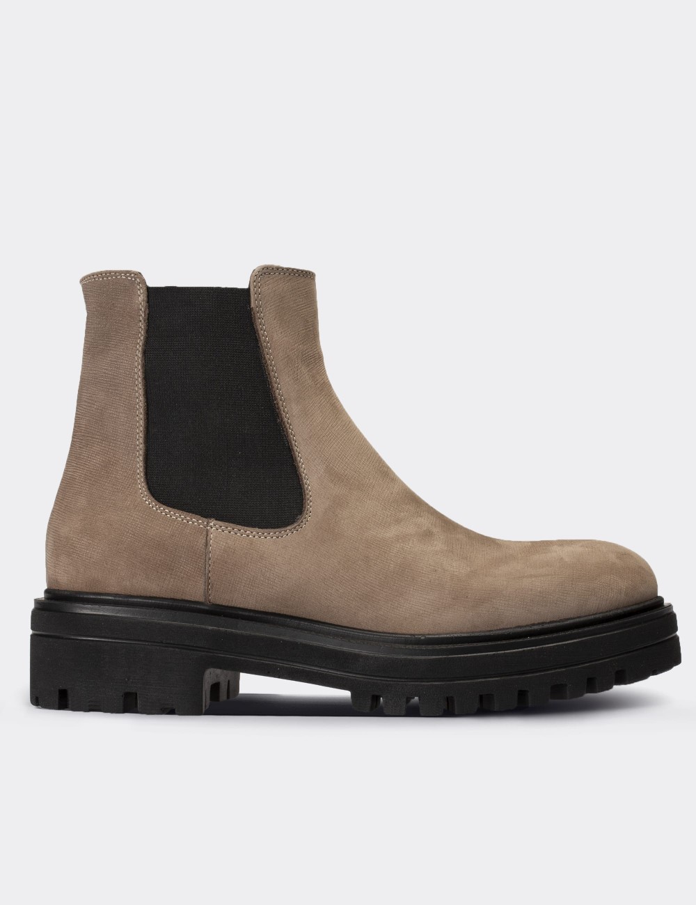 Sandstone Suede Leather Chelsea Boots - 01801ZVZNE01
