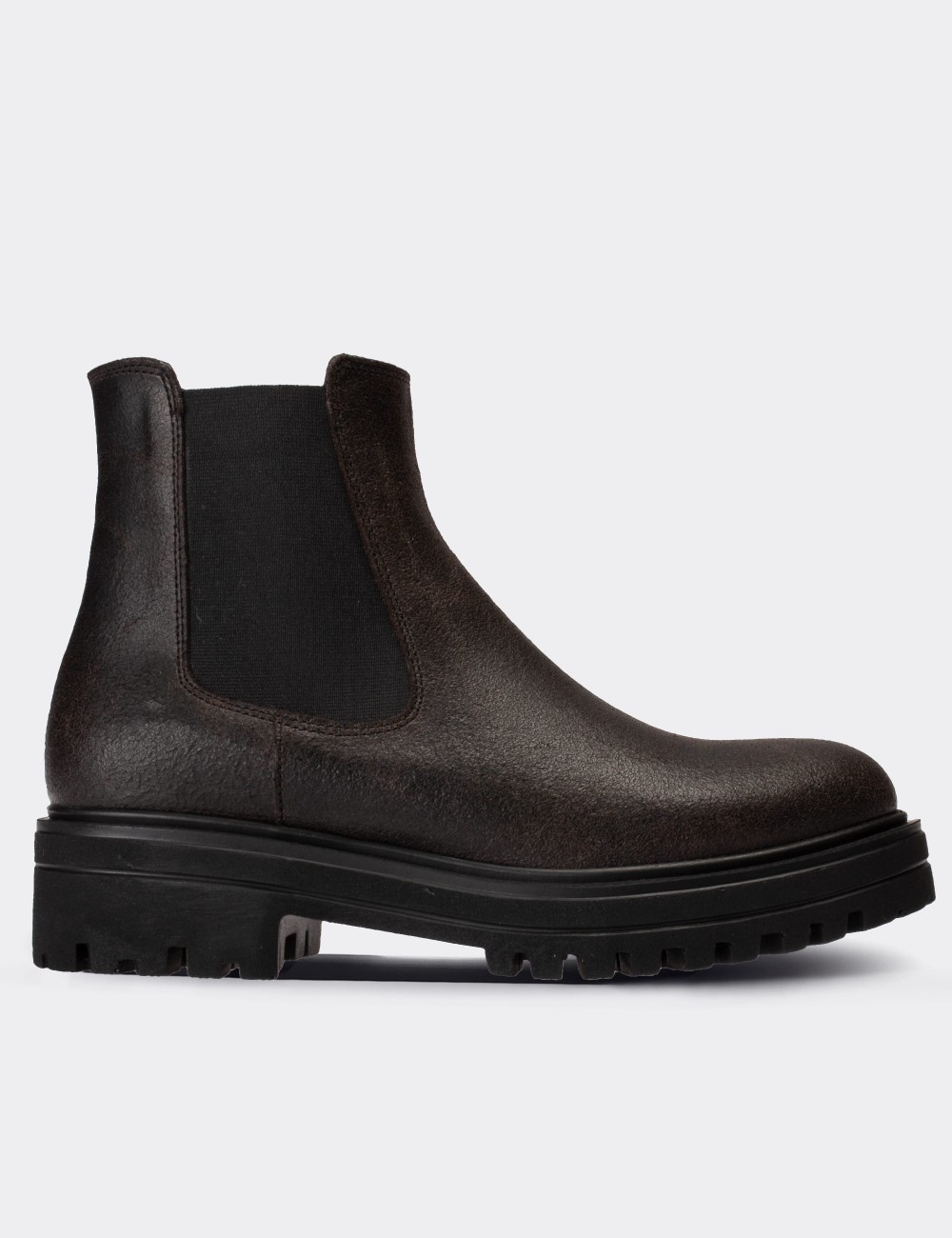 Brown  Leather Chelsea Boots - 01801ZKHVE05