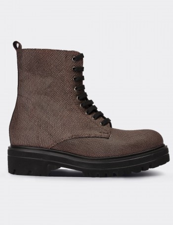 Brown  Leather Postal Boots - 01814ZKHVE20