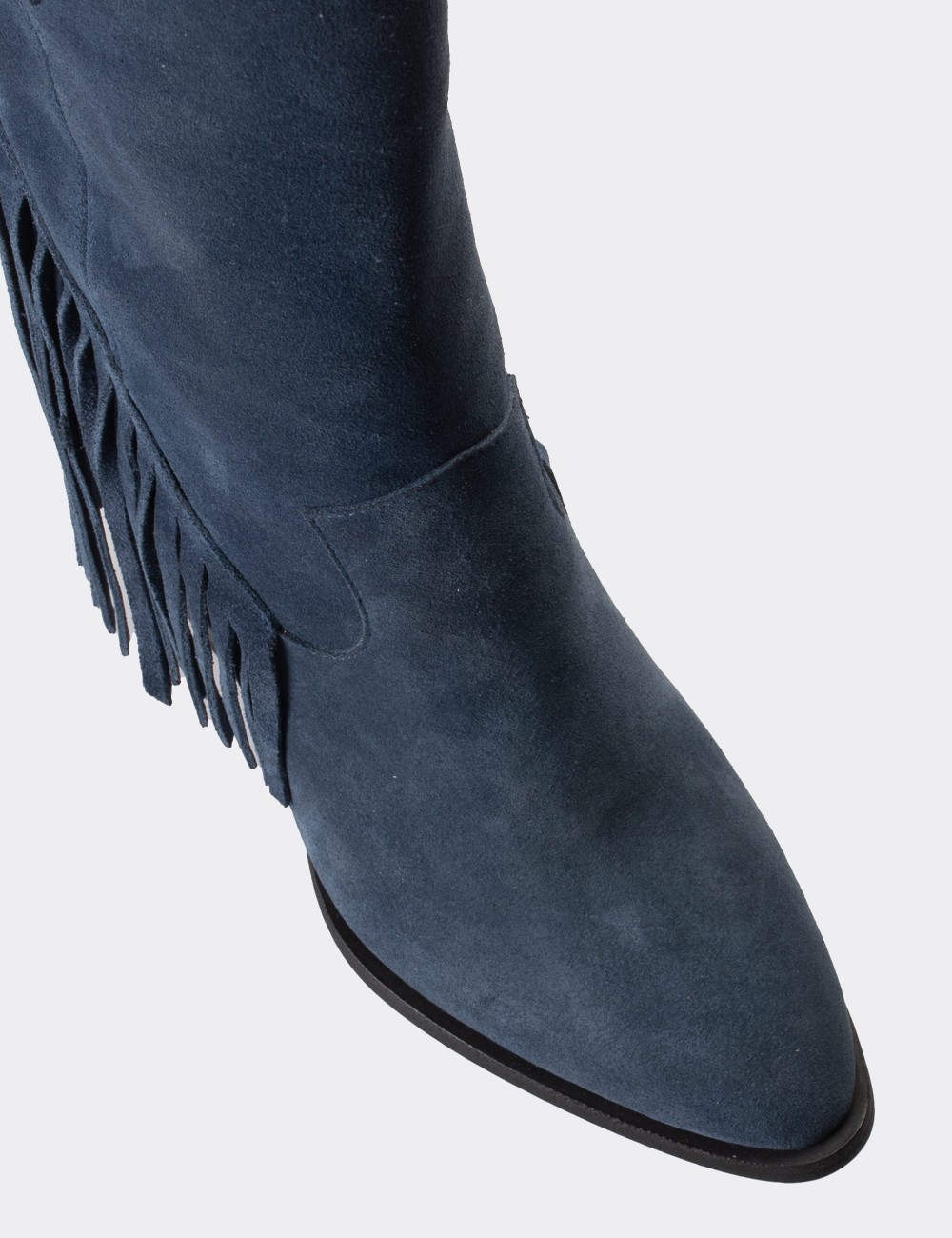 Blue Suede Leather Boots - E4467ZMVIC01