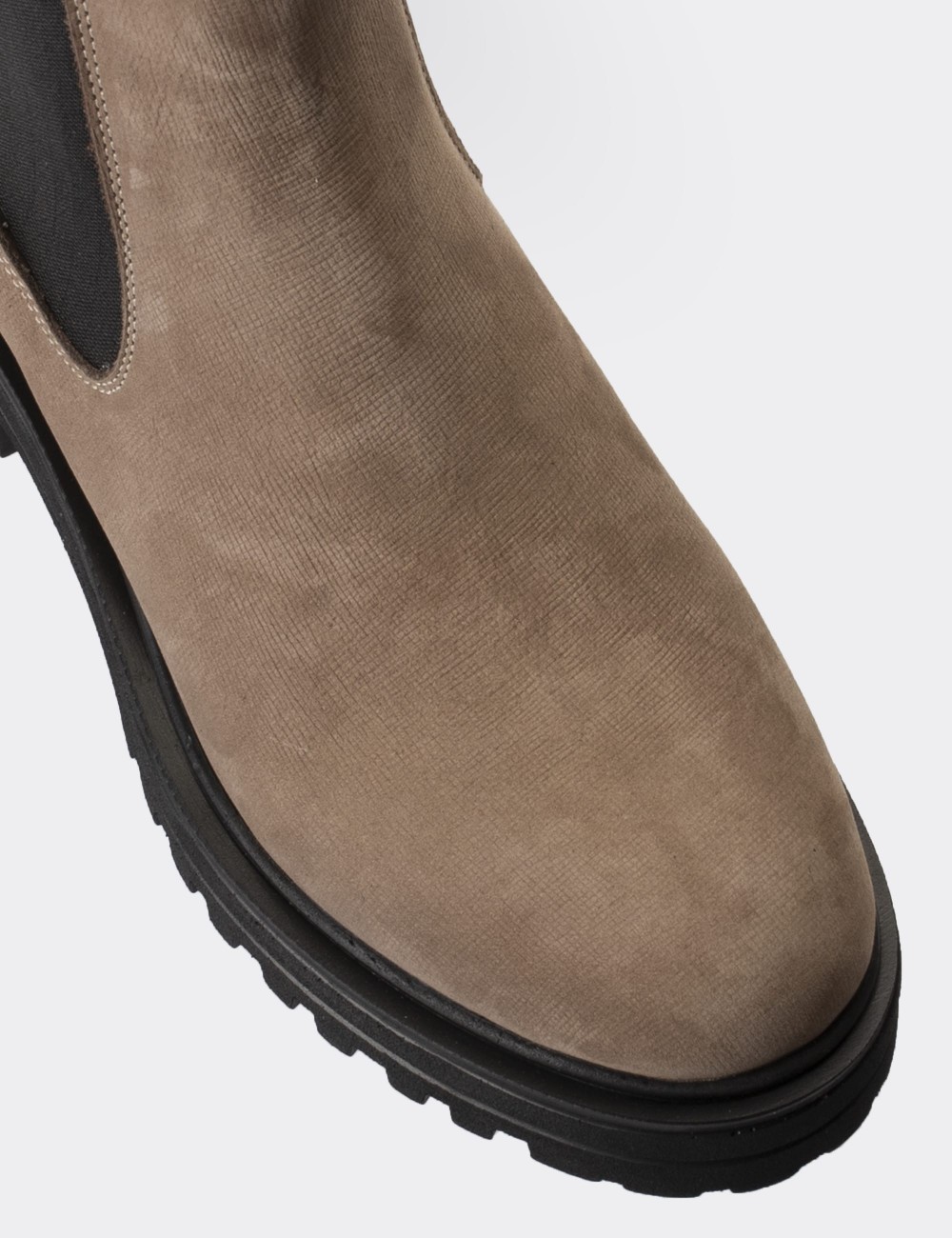 Sandstone Suede Leather Chelsea Boots - 01801ZVZNE01